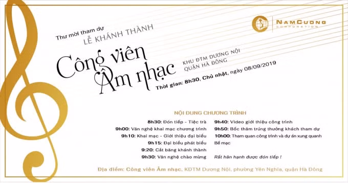 Lễ khánh thành Công viên Âm nhạc diễn ra vào sáng Chủ nhật, ngày 08/09/2019.