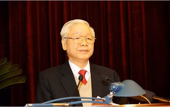 Tổng Bí thư, Chủ tịch nước Nguyễn Phú Trọng phát biểu khai mạc Hội nghị Trung ương 15 (Ảnh: TTXVN)