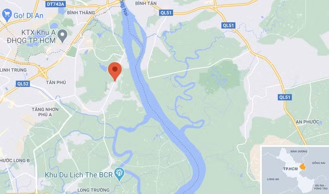Vụ cháy xảy ra trên đường Nguyễn Xiển, TP. Thủ Đức. Ảnh: Google Maps.