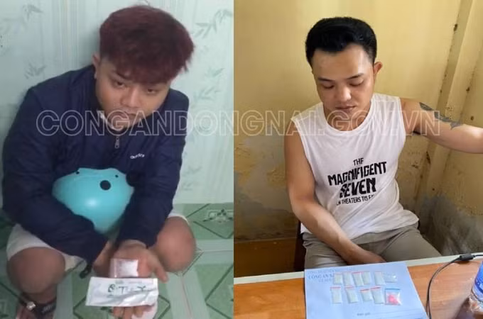 Hai đối tượng Trần Đặng Minh Hiền và Trần Đặng Minh Hậu cùng tang vật