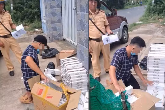 Phát hiện ô tô chở 1.250 bao thuốc lá lậu trên quốc lộ