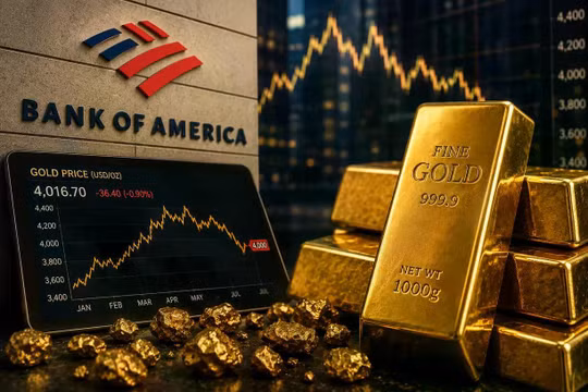 Bank of America: Giá vàng càng giảm càng là cơ hội để mua