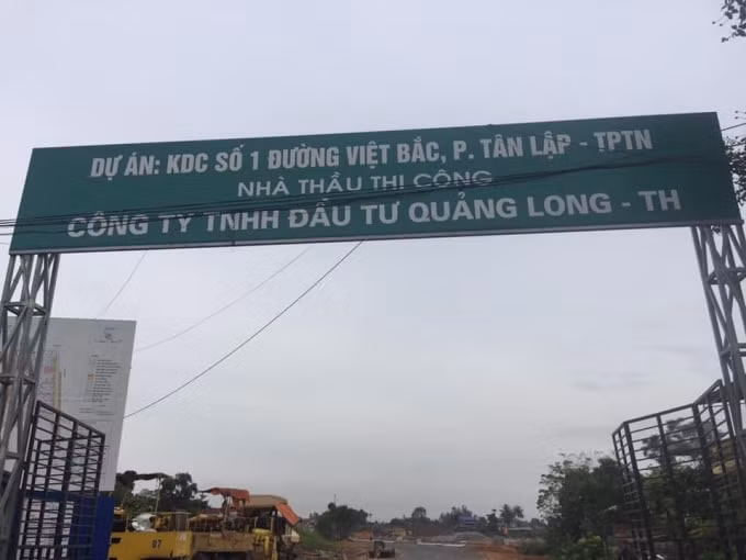 Dự án khu dân cư số 1 đường Việt Bắc, TP Thái Nguyên do Công ty TNHH đầu tư Quảng Long Thanh Hóa là nhà thầu thi công.