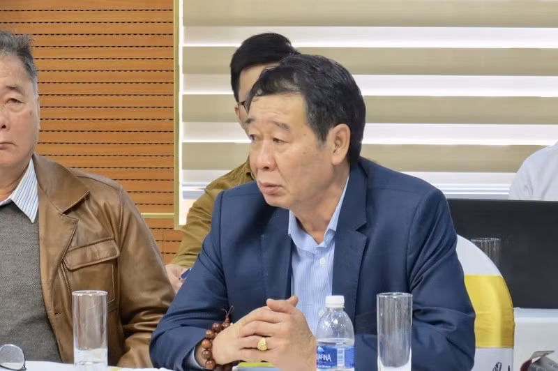 Nhà báo Vũ Quang - nguyên Phó Giám đốc Trung tâm Đào tạo bồi dưỡng nghiệp vụ truyền hình&nbsp;Đài Truyền hình Việt Nam phát biểu. Ảnh: HT