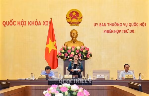 Chủ tịch Quốc hội Nguyễn Thị Kim Ngân phát biểu bế mạc phiên họp thứ 38. Ảnh: quochoi.vn