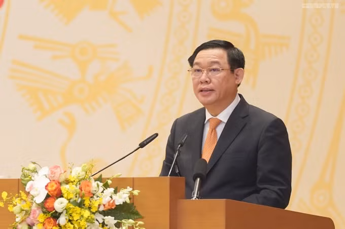 Phó Thủ tướng Vương Đình Huệ phát biểu tại Hội nghị. Ảnh: VGP