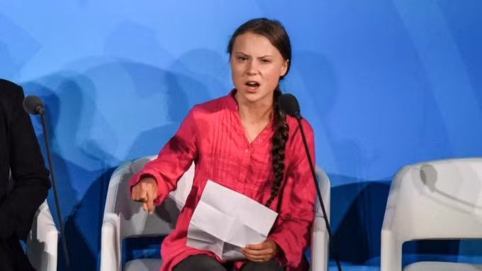 Nhà hoạt động vì khí hậu 16 tuổi người Thụy Điển Greta Thunberg.