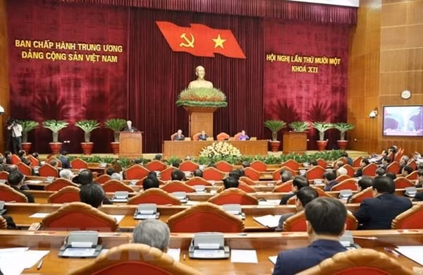 Các đại biểu dự Hội nghị lần 11 Ban Chấp hành Trung ương Đảng Cộng sản Việt Nam khóa XII. Ảnh: TTXVN