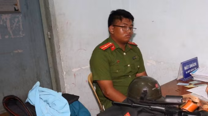 Đối tượng Tào Kim Đệ tại cơ quan Công an.