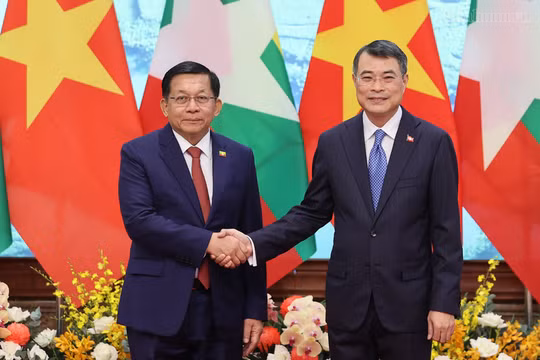 Thủ tướng Chính phủ Lê Minh Hưng hội kiến Tổng thống Myanmar Min Aung Hlaing