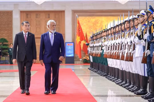 Thủ tướng Lê Minh Hưng chủ trì lễ đón chính thức Thủ tướng Timor-Leste Kay Rala Xanana Gusmão