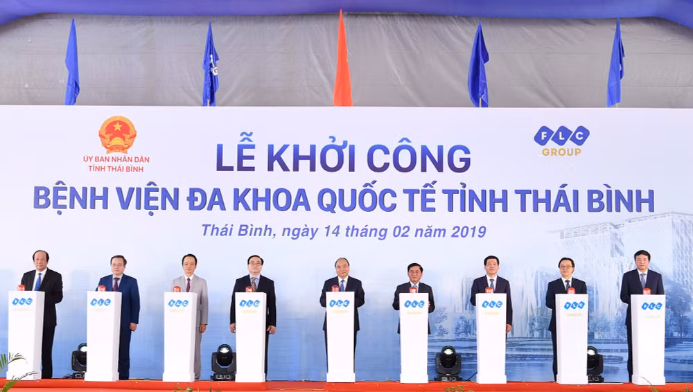 Thủ tướng dự Lễ khởi công bệnh viện Đa khoa Quốc tế 1000 giường lớn nhất tại Thái Bình. Ảnh/Phương Thảo