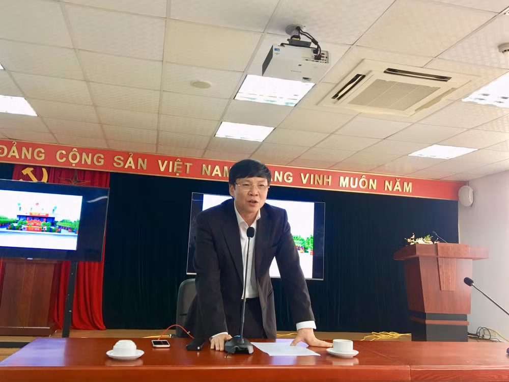 Phó Chủ tịch Thường trực Hội Nhà báo Việt Nam Hồ Quang Lợi phát biểu chỉ đạo tại cuộc họp. Ảnh: Huy Hoàng