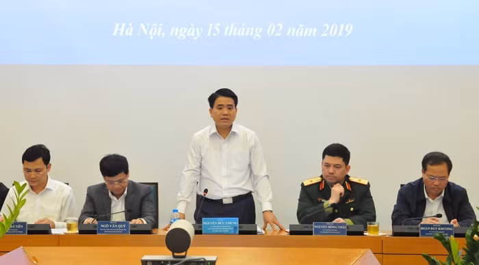 Chủ tịch Nguyễn Đức Chung phát biểu tại phiên họp đầu tiên của Ban Chỉ đạo Xây dựng chính quyền điện tử TP Hà Nội. Ảnh: KTĐT