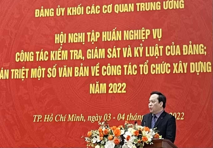 dang uy khoi cac co quan trung uong to chuc tap huan nghiep vu cong tac kiem tra giam sat ky luat cua dang hinh 1