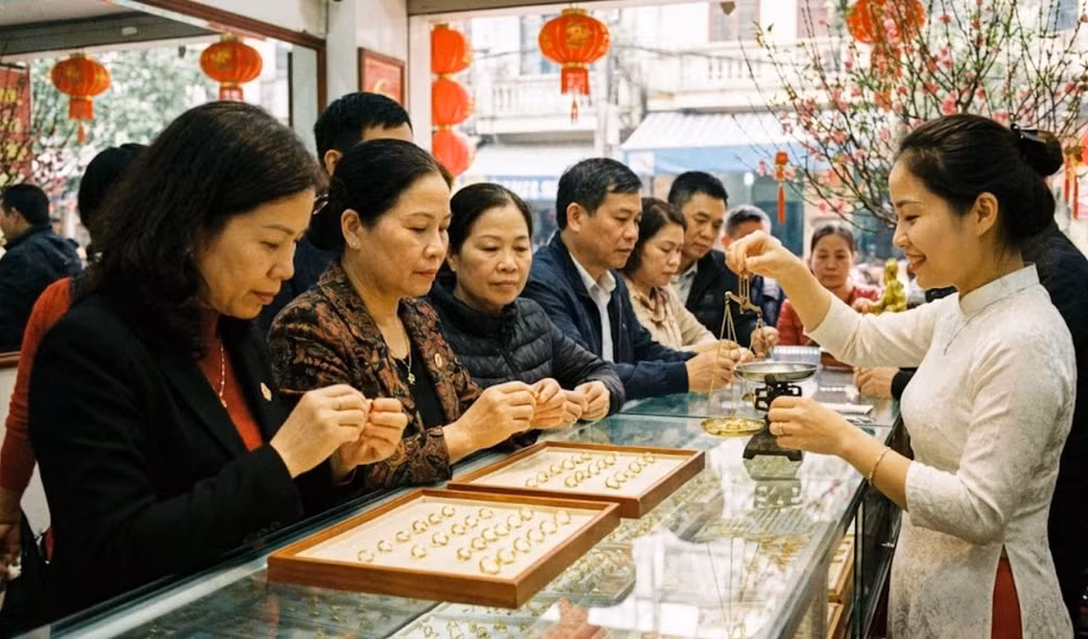 Người dân chọn mua vàng nhẫn tròn trơn trước ngày mùng 10 tháng Giêng để tránh giá tăng cao và giảm chênh lệch mua – bán - Ảnh minh họa