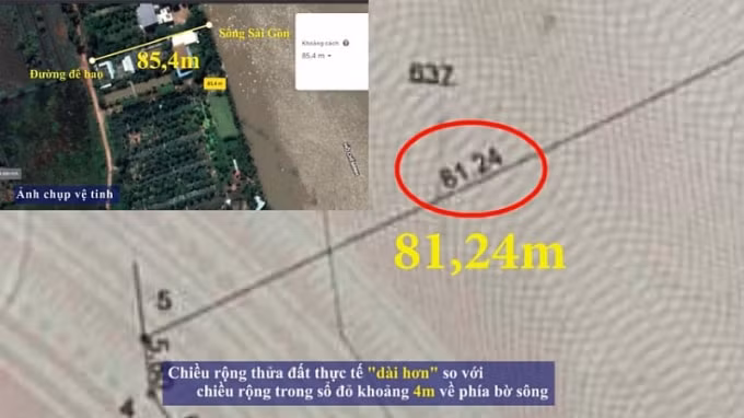 Ảnh chụp vệ tinh chiều rộng thực tế khu đất 