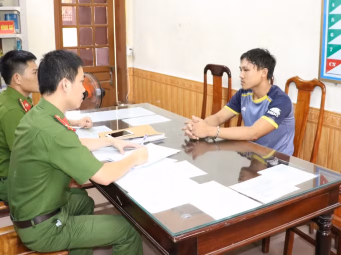 Đối tượng Hoàng Bích tại Cơ quan CSĐT. Công an Hà Tĩnh