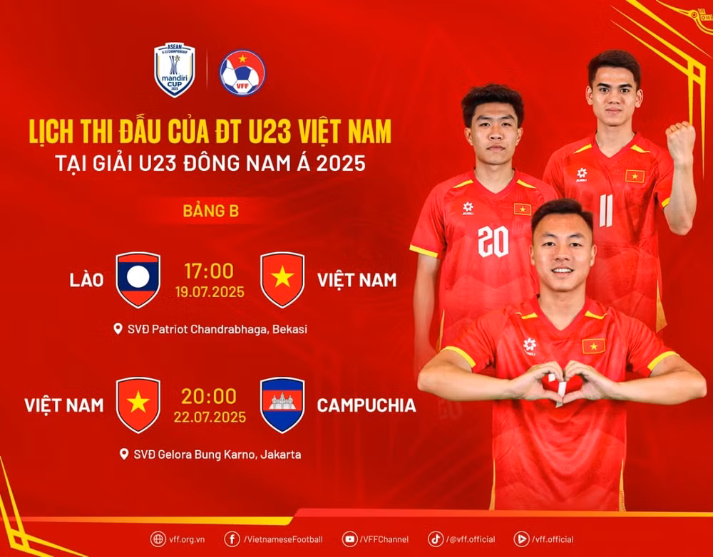 lich thi dau va truc tiep u23 Dong nam A 2025 u23 viet nam khoi dau muon nhat hinh anh 1