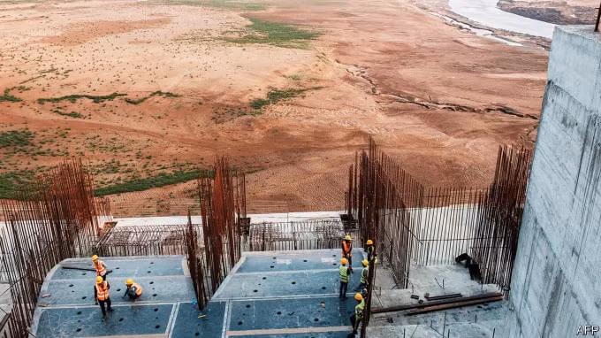 Con đập Grand Ethiopian Renaissance đang được hoàn thành tới 70%. Ảnh: AFP