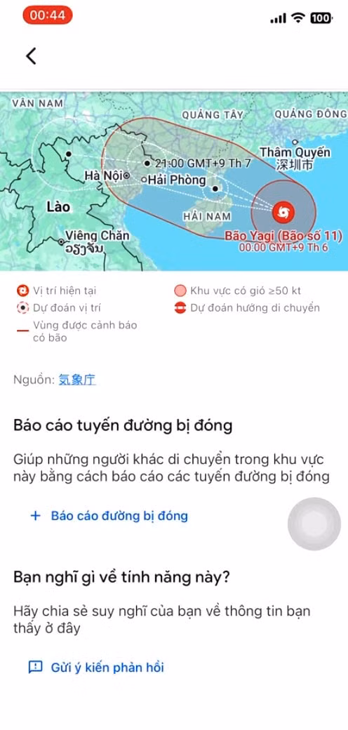 su dung google maps cap nhat tinh trang va huong di bao yagi hinh 3
