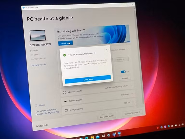 ung dung pc health check da duoc microsoft khoi phuc hinh 1