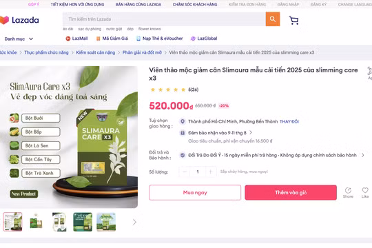 Cục An toàn thực phẩm yêu cầu Lazada, Shopee gỡ khẩn sản phẩm Slimaura Care x3 vì chưa được cấp phép