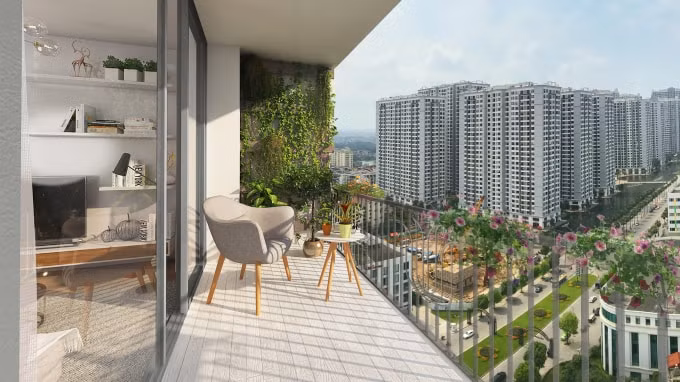Nhờ thiết kế không gian tối ưu, căn hộ tòa Sky View sở hữu tầm nhìn đẹp nhất dự án