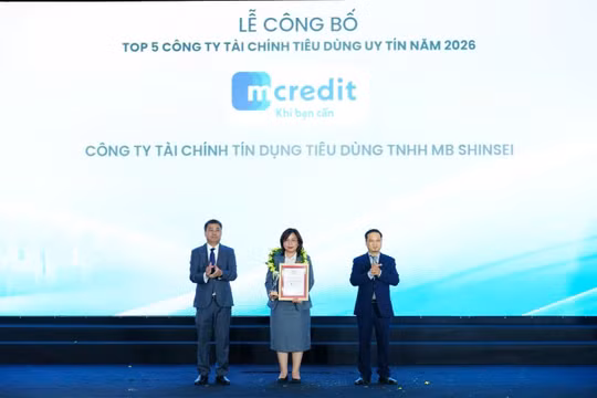 Mcredit ghi danh Top 5 Công ty tài chính tiêu dùng uy tín năm 2026