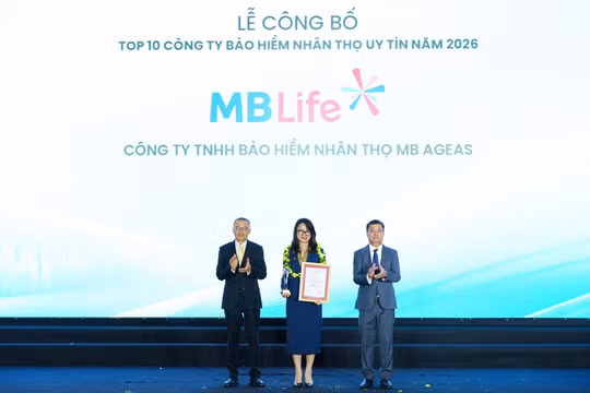 MB Life được vinh danh “Top 10 Công ty Bảo hiểm Nhân thọ uy tín 2026”