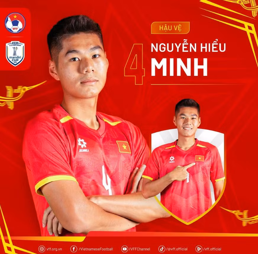 Trung vệ Hiểu Minh của PVF-CAND cũng thi đấu rất nổi bật trong màu áo U23 Việt Nam.