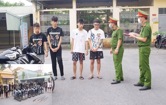 ha nam khoi to 21 thanh thieu nien mang hung khi di dieu pho gay mat an ninh trat tu hinh 1