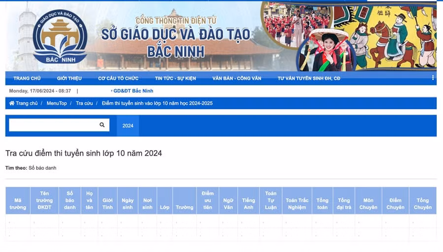 bac ninh cong bo diem thi vao lop 10 nam 2024 2025 hinh 1