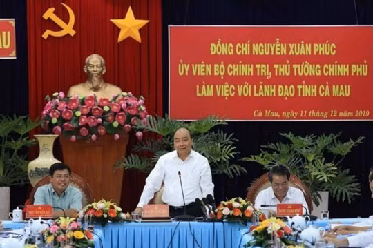 Thủ tướng Nguyễn Xuân Phúc làm việc với lãnh đạo tỉnh Cà Mau