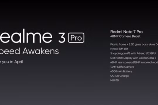 Realme 3 Pro- đối thủ Redmi Note 7 Pro sắp ra mắt