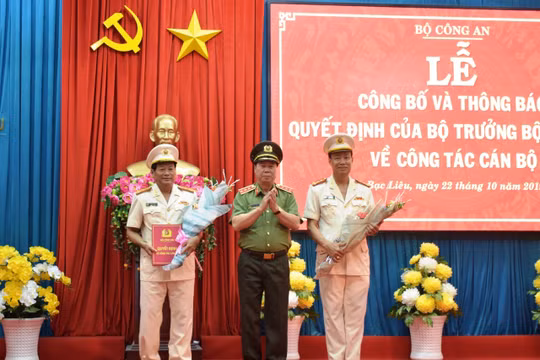 Giám đốc Công an tỉnh Bạc Liêu giữ chức Cục trưởng Cục Tổ chức cán bộ Bộ Công an