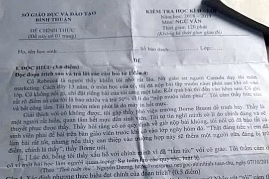 28 trường trung học phổ thông tỉnh Bình Thuận phải hoãn thi vì lộ đề