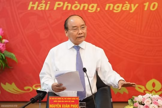 Thủ tướng làm việc với Ban thường vụ Thành ủy Hải Phòng
