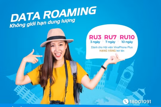 Thuê bao VinaPhone dùng 3G/4G không còn giới hạn dung lượng khi chuyển vùng quốc tế