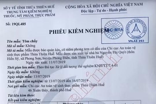 Vụ 73 người ngộ độc sau tiệc đám cưới ở Thùa Thiên -Huế: Phát hiện vi khuẩn tụ cầu trong thức ăn