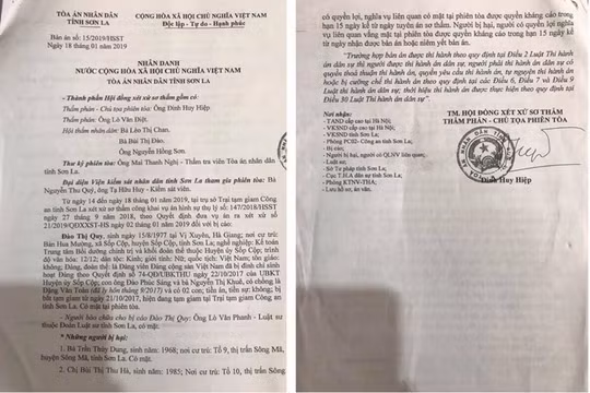Người bị hại trắng tay bởi những phán quyết bất lợi từ Tòa án nhân dân tỉnh Sơn La