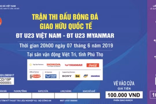 Phương thức mua vé trận giao hữu U23 Việt Nam - U23 Myanmar