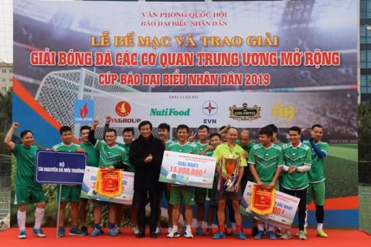 Bế mạc Giải bóng đá Các cơ quan Trung ương mở rộng Cúp Báo Đại biểu nhân dân năm 2019