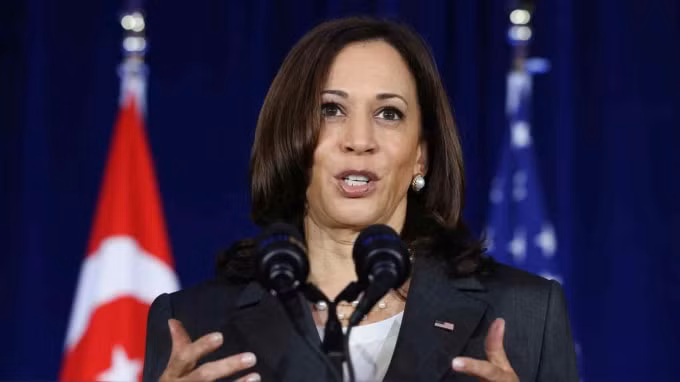 Phó Tổng thống Mỹ Kamala Harris khẳng định Mỹ sẽ sát cánh cùng các đồng minh và đối tác để đảm bảm trật tự dựa trên luật pháp quốc tế - Ảnh: Reuters