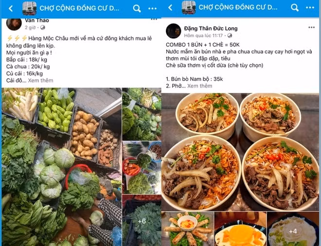 Rau củ, đồ ăn sẵn được 