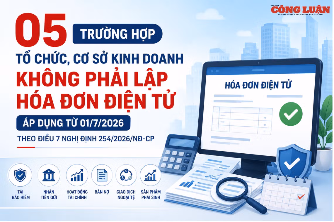 5 trường hợp tổ chức, cơ sở kinh doanh không phải lập hóa đơn điện tử