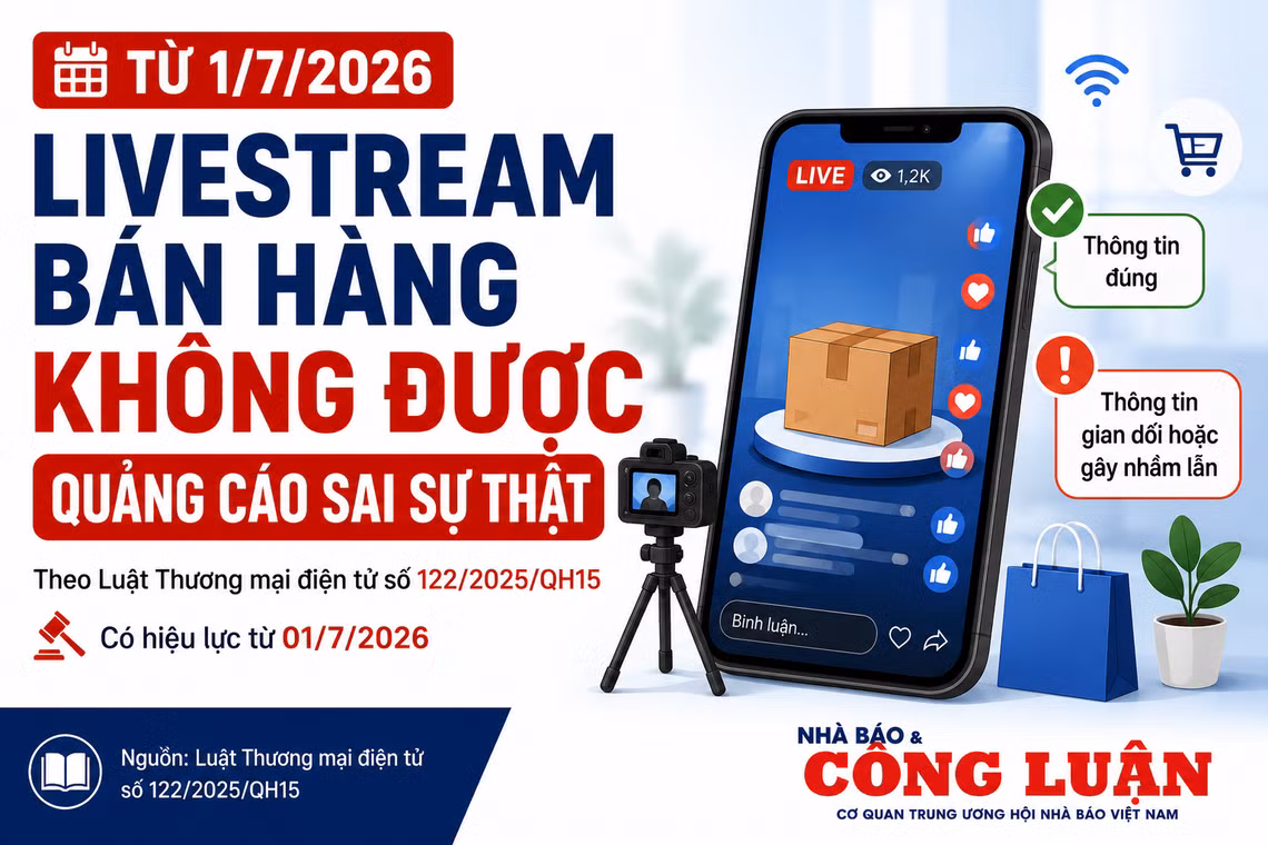 Người livestream bán hàng không được quảng cáo sai sự thật theo quy định mới