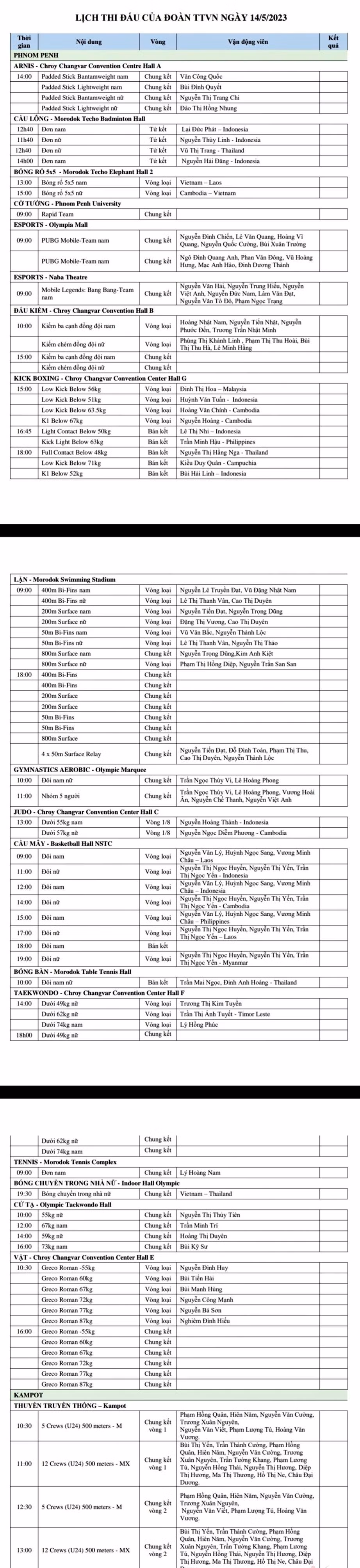 lich thi dau sea games ngay 14 5 cua viet nam mo vang vat ra tran hinh 3