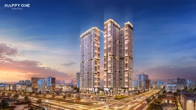 Happy One – Central là dự án căn hộ thông minh đầu tiên sử dụng công nghệ chiếu sáng mặt dựng, mang lại giá trị thẩm mỹ bật nhất Bình Dương.