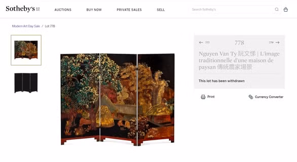 san dau gia sothebys go tac pham nghi gia tranh nguyen van ty hinh 1